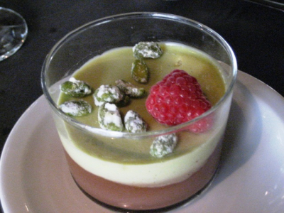 "Verrine Choclat Pistache", Chocolate and Pistachio Mousse