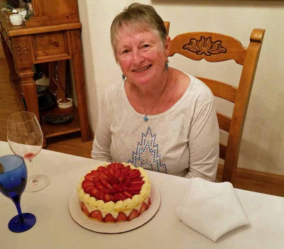 French Strawberry Birthday Cake