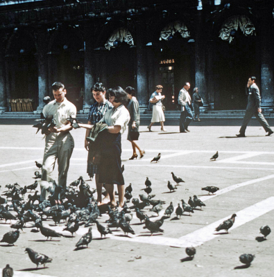 Harry, Judy, Margie - St Marks's Square in Italy