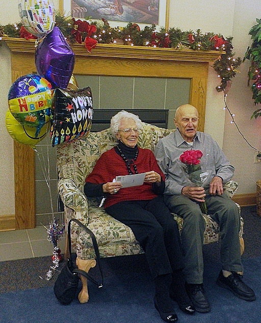 Grandma's 100th BD with Uncle Gerald Jaworski (Momn's Bro)