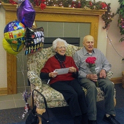 Grandma's 100th BD with Uncle Gerald Jaworski (Momn's Bro)