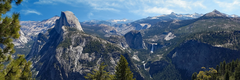 Half Dome, Nevada Falls, & Vernal Falls From Glacier Point