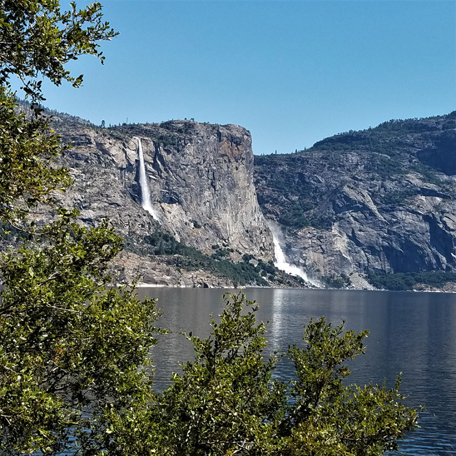 Hetch Hetchy Valley Current View - Tueeulala and Wapama Falls